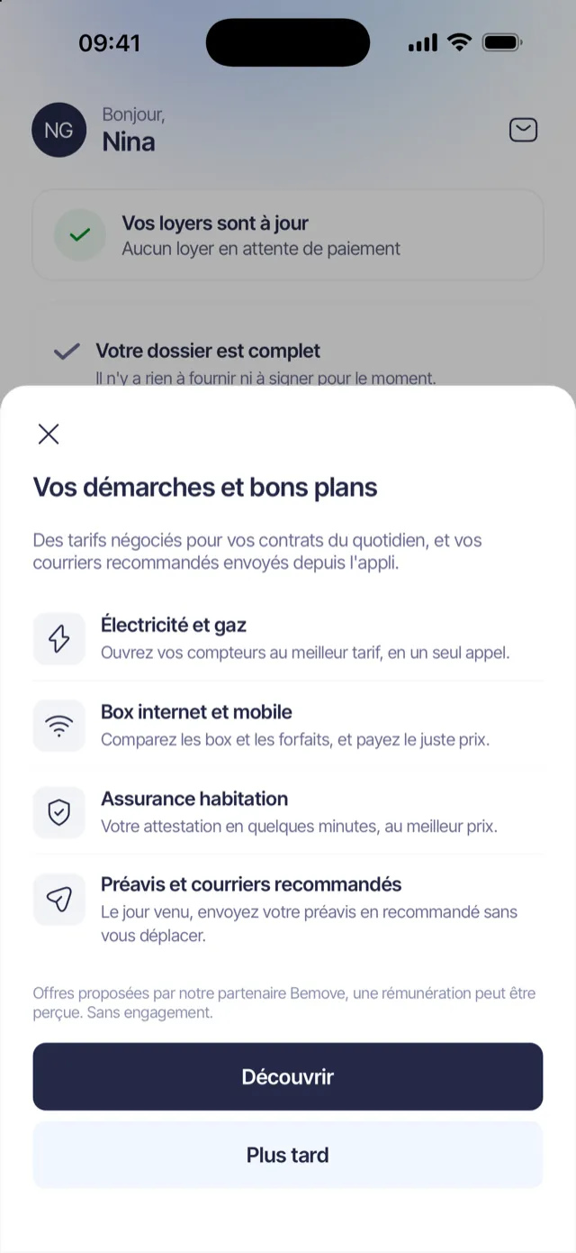 Démarches et bons plans proposés au locataire